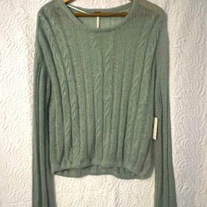 Free People mint knitted pullover sweater